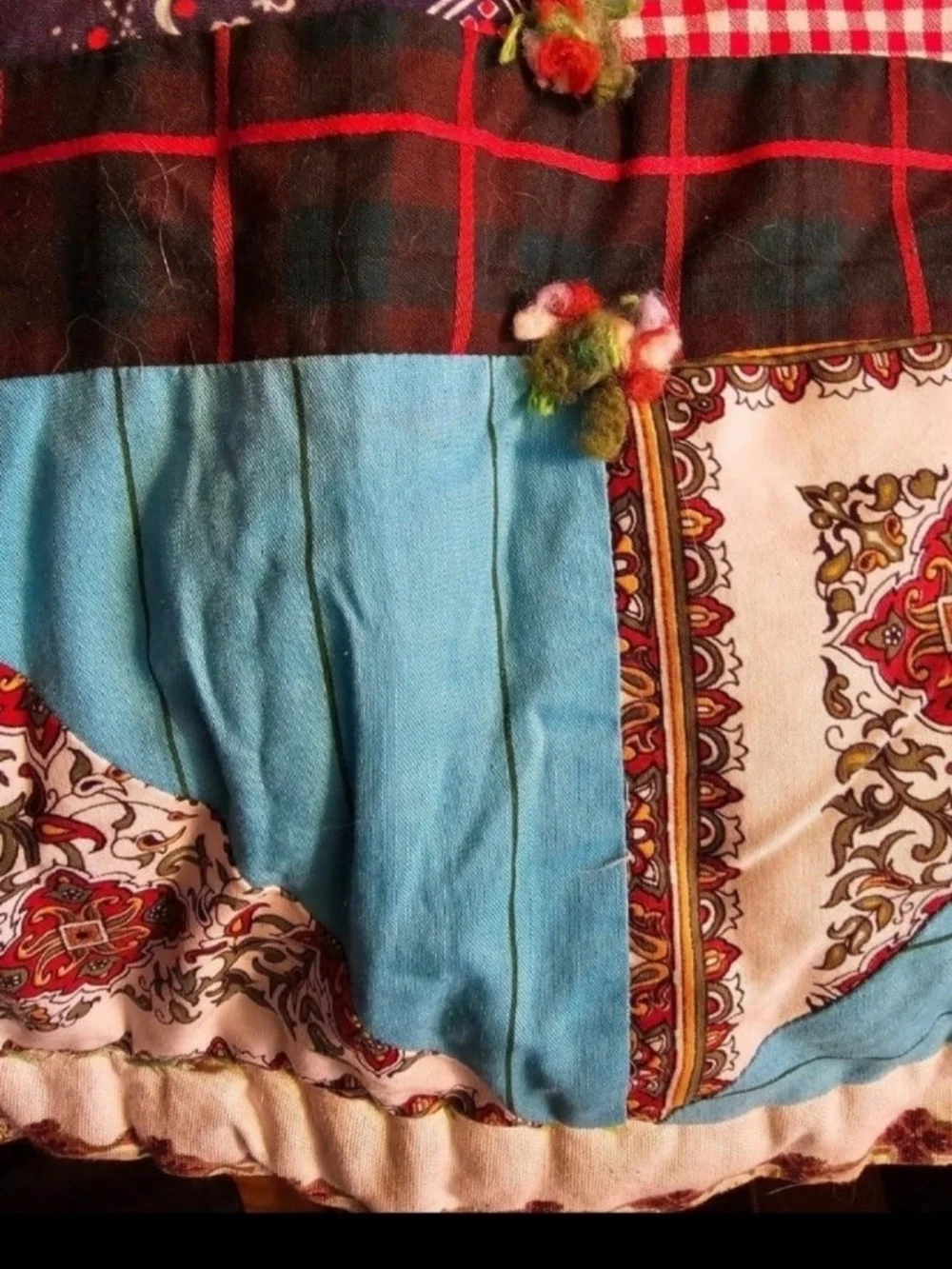 Vintage Handmade Crazy Quilt, Measures 72